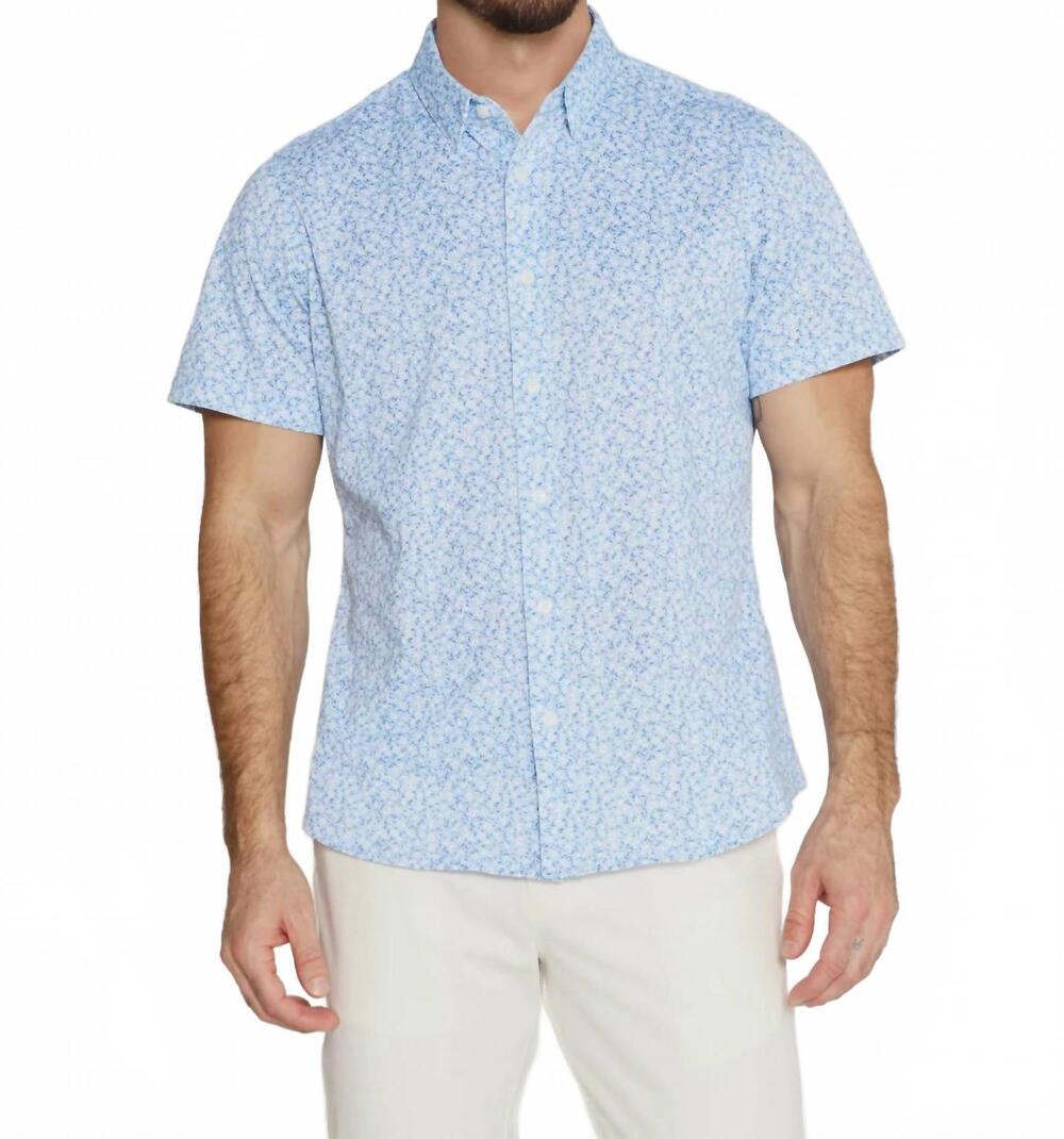 NEW 7DIAMONDS costra short sleeve shirt in light blue